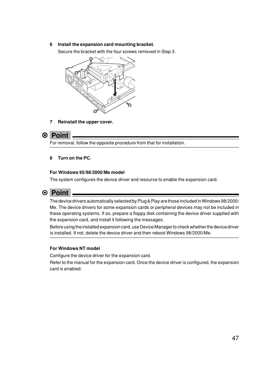 Point | FUJITSU DESKPOWER 6000/SS User Manual | Page 57 / 79