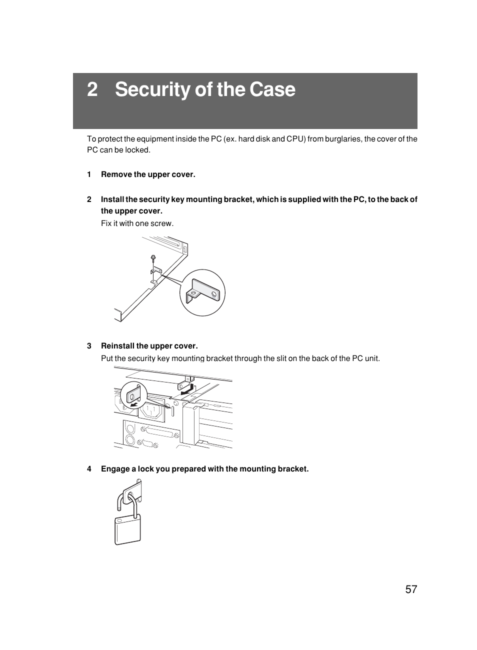 2 security of the case | FUJITSU DESKPOWER 6000/SS User Manual | Page 66 / 79