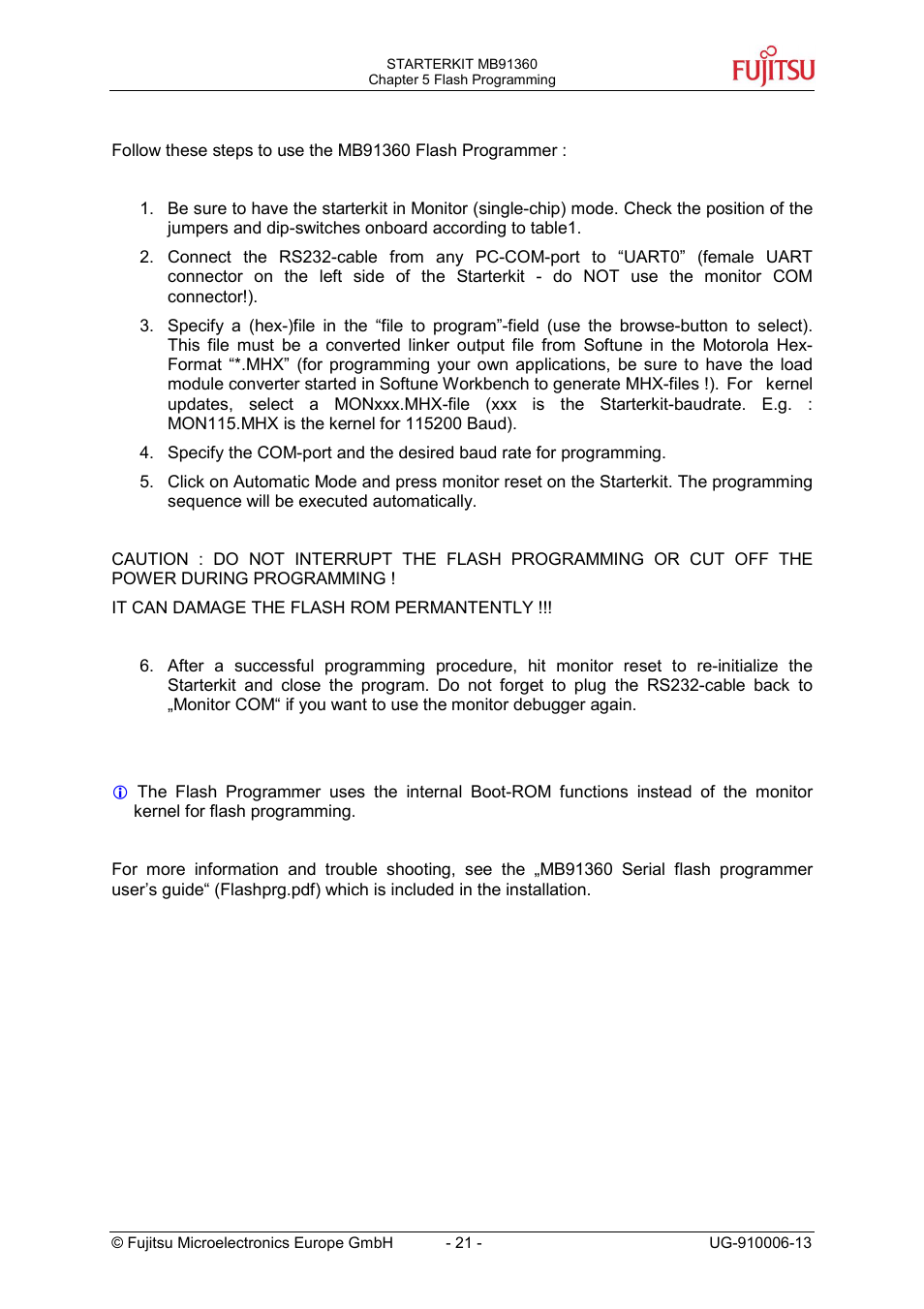 FUJITSU MB91360 User Manual | Page 21 / 43