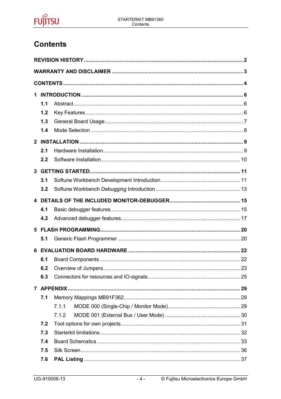 FUJITSU MB91360 User Manual | Page 4 / 43