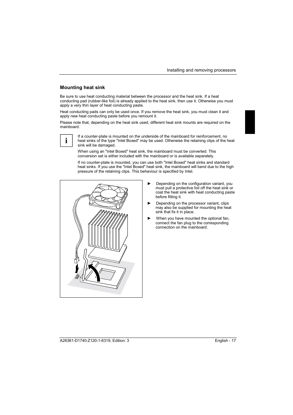 Mounting heat sink | FUJITSU answers^2 D1740 User Manual | Page 27 / 43