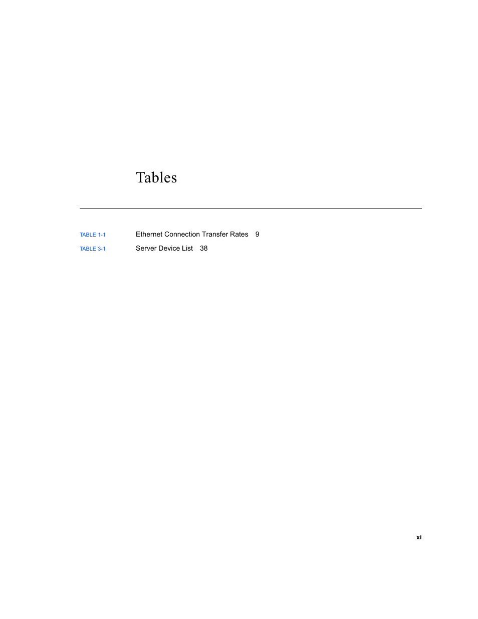 Tables | FUJITSU T1000 User Manual | Page 13 / 84