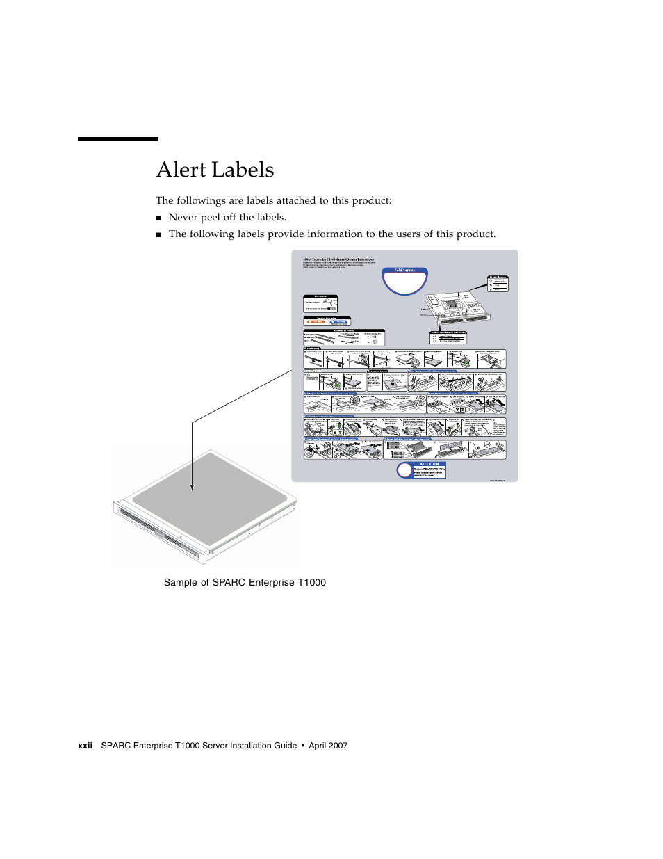 Alert labels | FUJITSU T1000 User Manual | Page 24 / 84