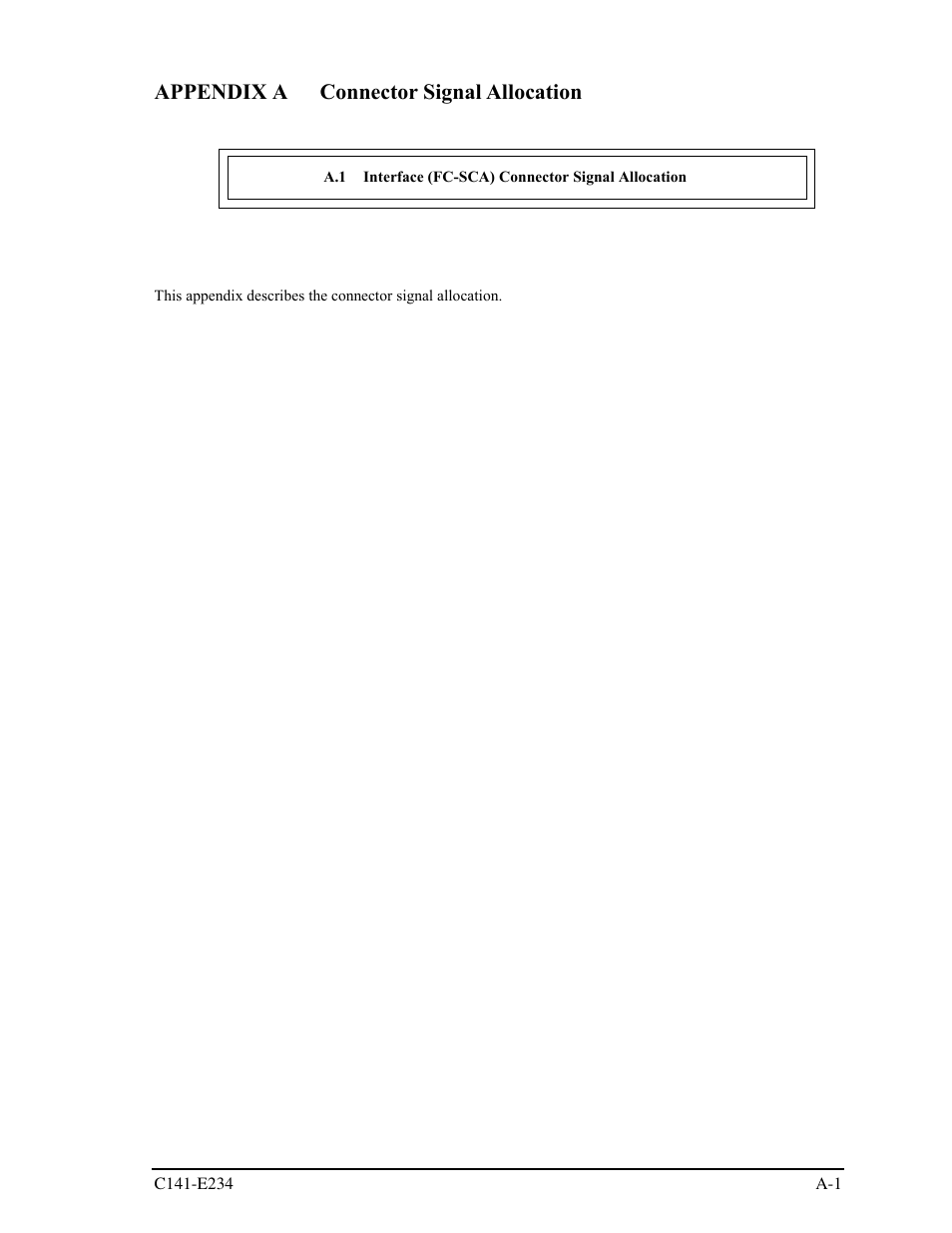Appendix a connector signal allocation | FUJITSU MAX3073FC User Manual | Page 99 / 112
