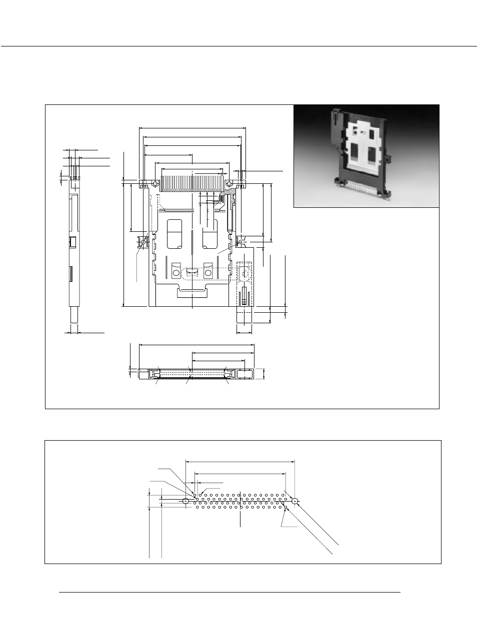 560h series connector conforming to ver. 4, Pc board mounting hole layout (mounting side), Unit: mm (in.) | FUJITSU 560H User Manual | Page 20 / 21