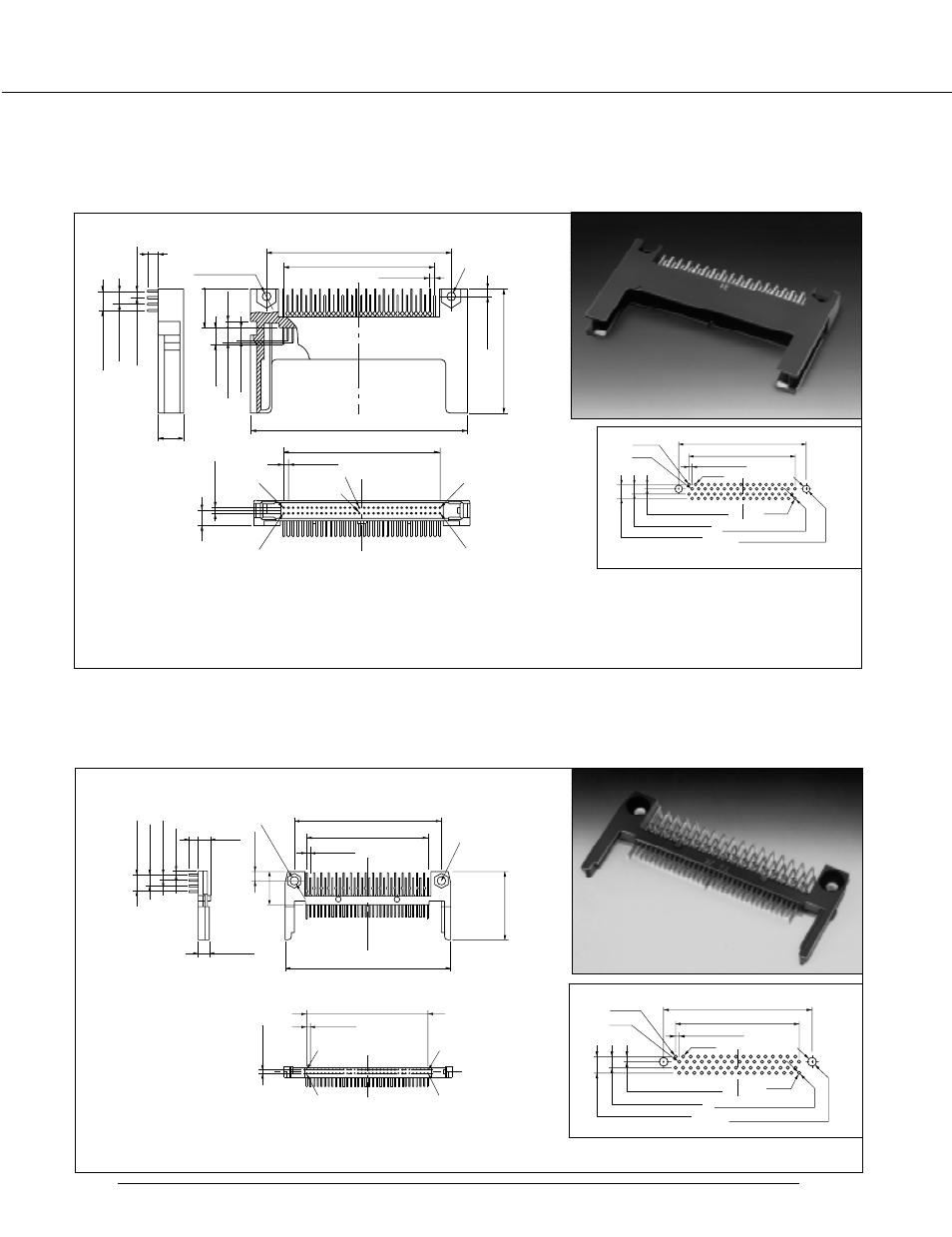 560h series connector conforming to ver. 4, Unit: mm (in.) | FUJITSU 560H User Manual | Page 3 / 21