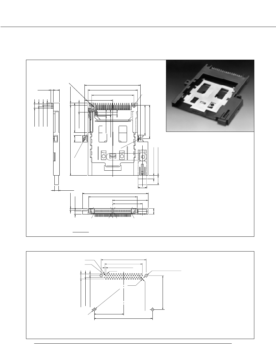 560h series connector conforming to ver. 4, Pc board mounting hole layout (mounting side), Unit: mm (in.) | FUJITSU 560H User Manual | Page 7 / 21