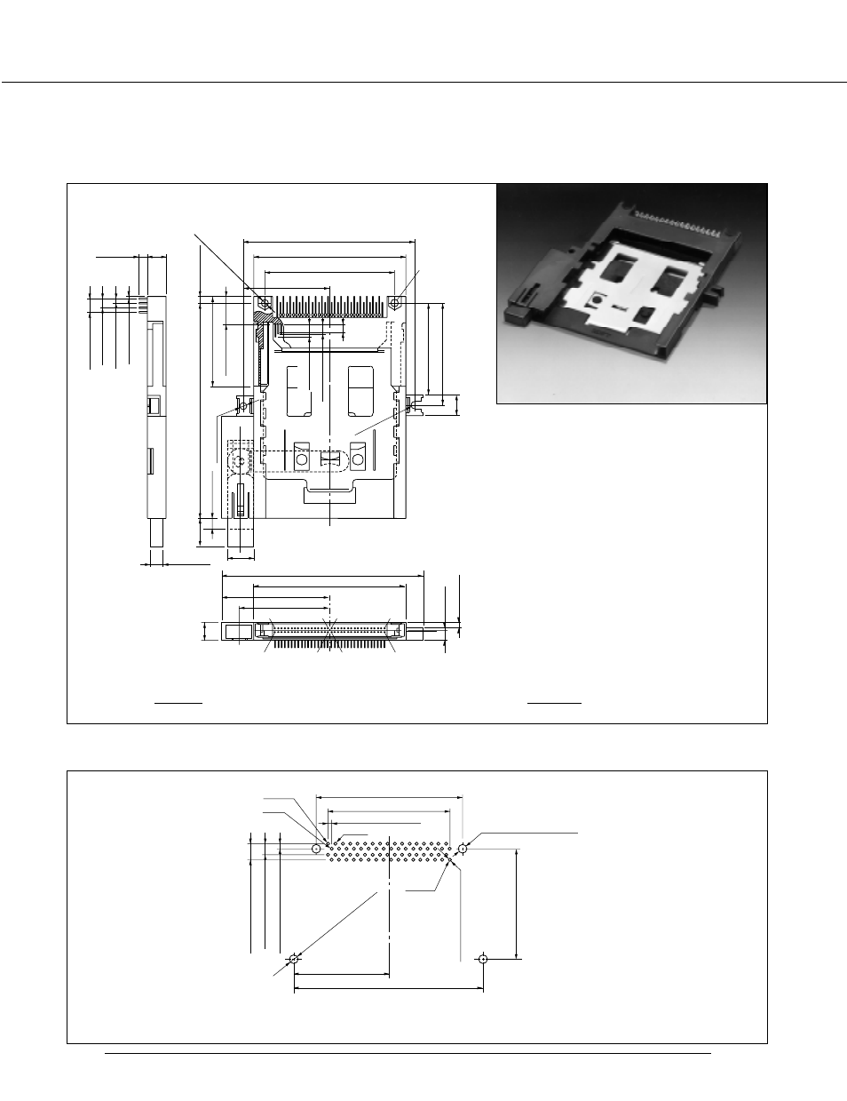 560h series connector conforming to ver. 4, Pc board mounting hole layout (mounting side), Unit: mm (in.) | FUJITSU 560H User Manual | Page 8 / 21