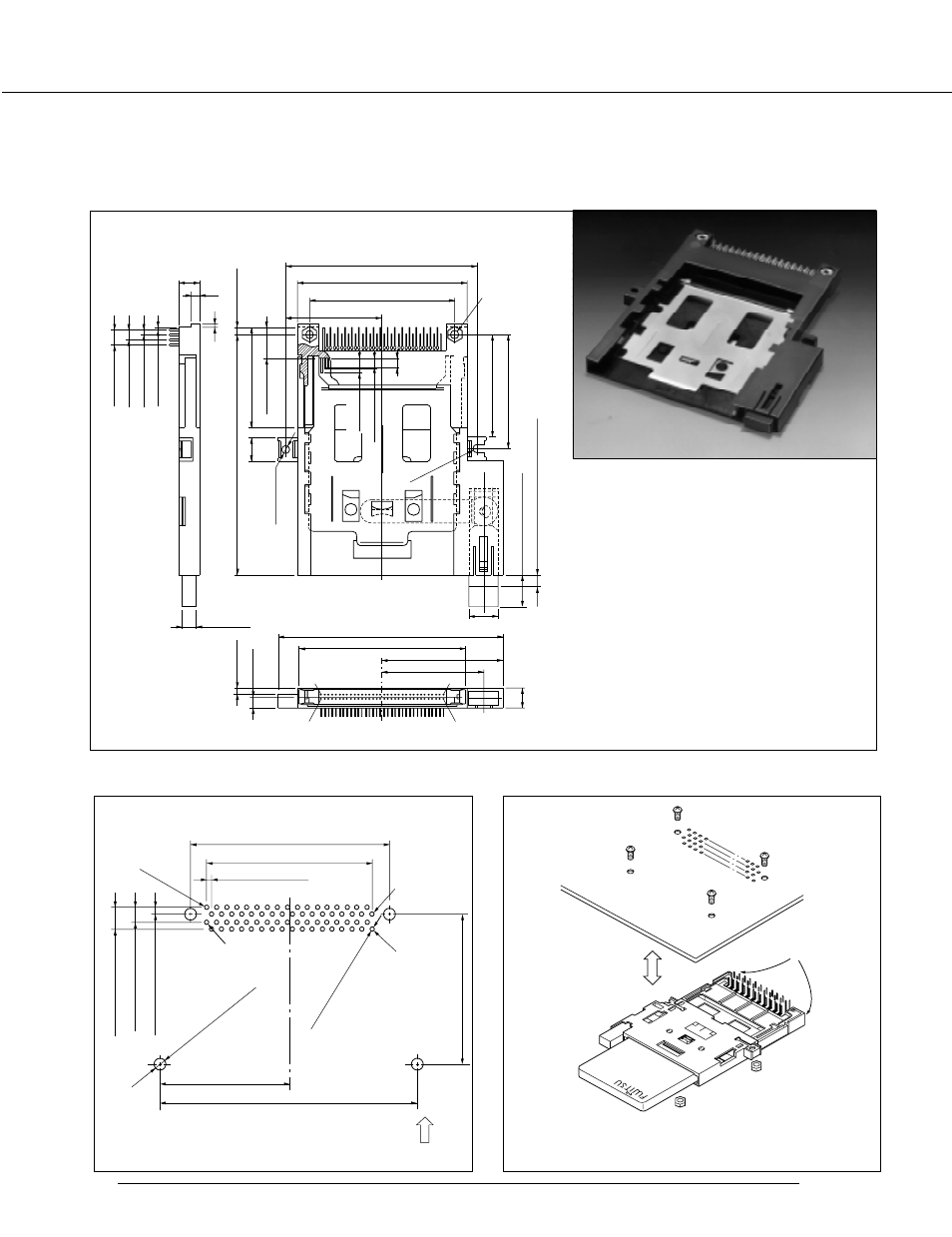 560h series connector conforming to ver. 4, Unit: mm (in.) | FUJITSU 560H User Manual | Page 9 / 21