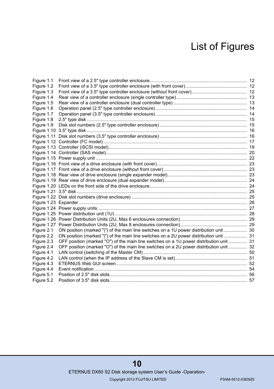 List of figures | FUJITSU Disk Storage System DX60 User Manual | Page 10 / 122