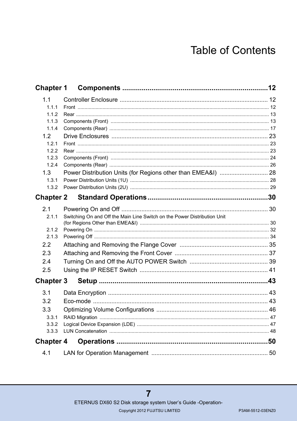 FUJITSU Disk Storage System DX60 User Manual | Page 7 / 122