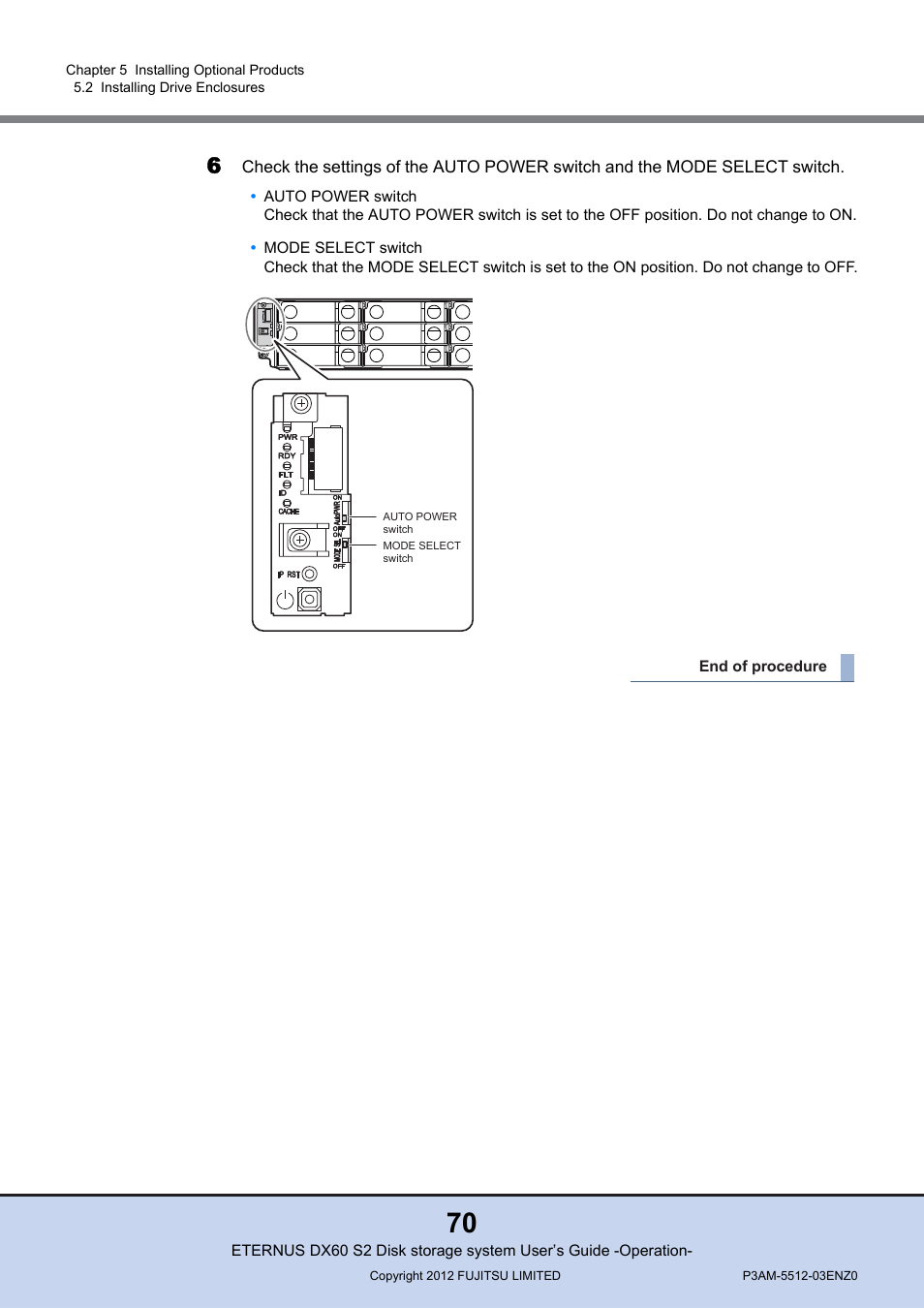 FUJITSU Disk Storage System DX60 User Manual | Page 70 / 122