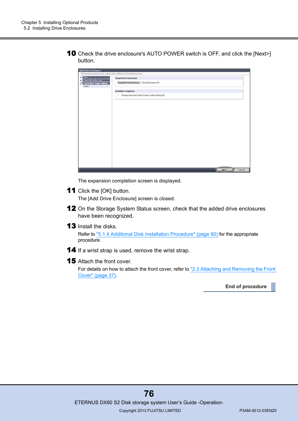 FUJITSU Disk Storage System DX60 User Manual | Page 76 / 122