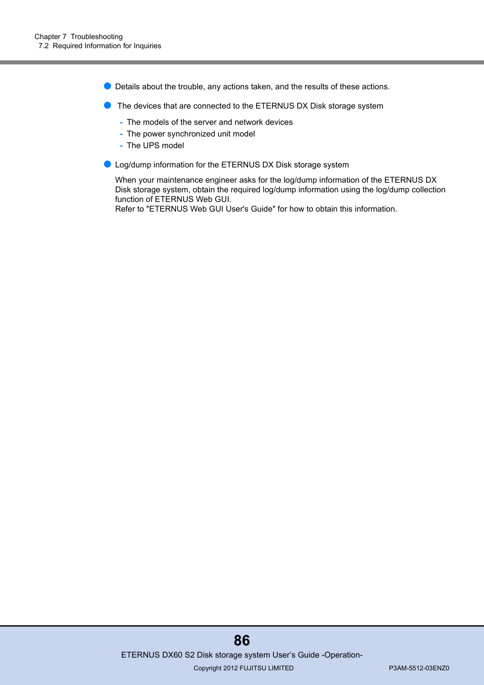 FUJITSU Disk Storage System DX60 User Manual | Page 86 / 122