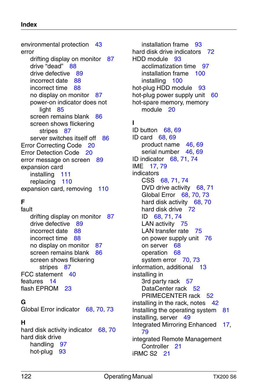 FUJITSU Server TX200 S6 User Manual | Page 122 / 126