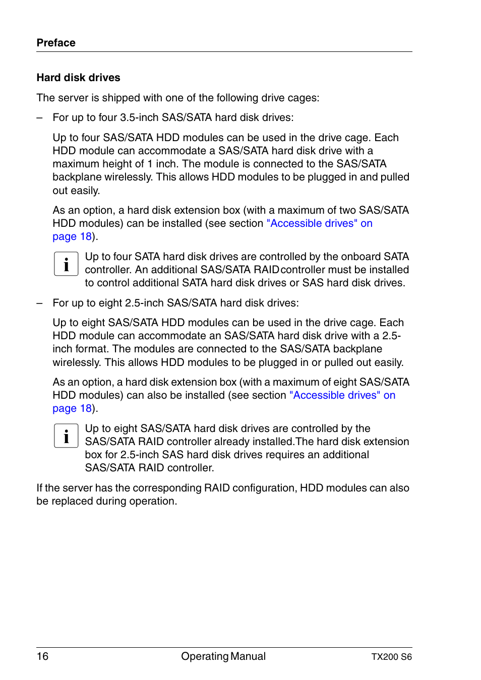 FUJITSU Server TX200 S6 User Manual | Page 16 / 126