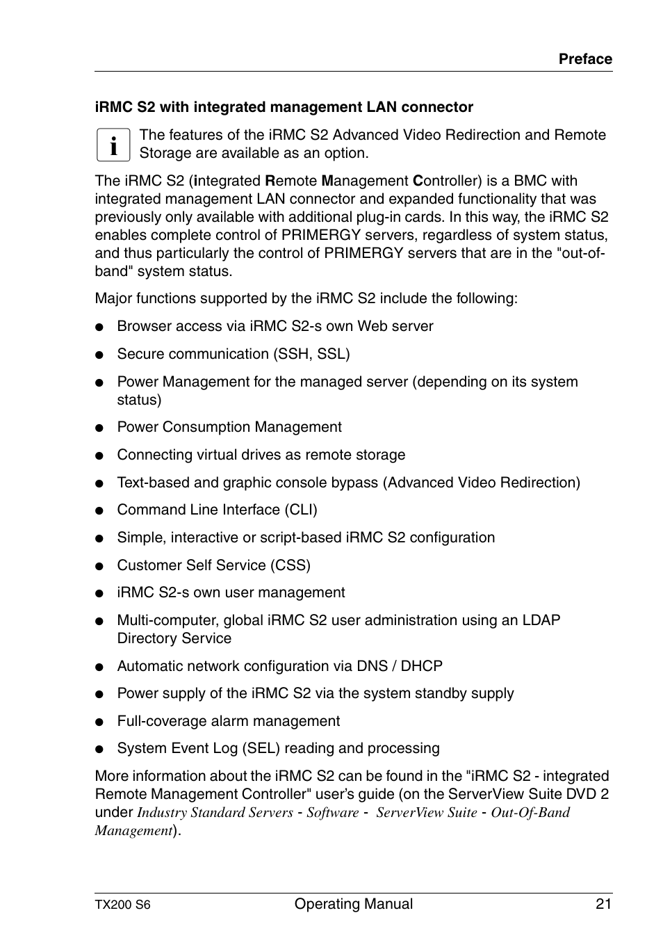 FUJITSU Server TX200 S6 User Manual | Page 21 / 126