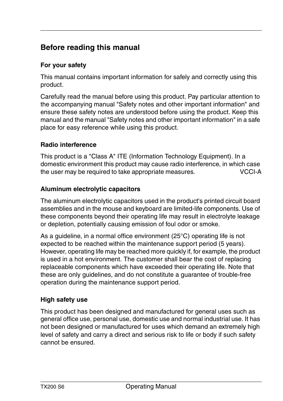 Before reading this manual | FUJITSU Server TX200 S6 User Manual | Page 3 / 126