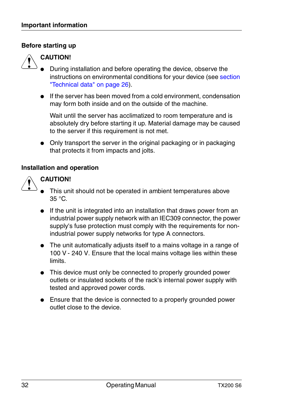 FUJITSU Server TX200 S6 User Manual | Page 32 / 126