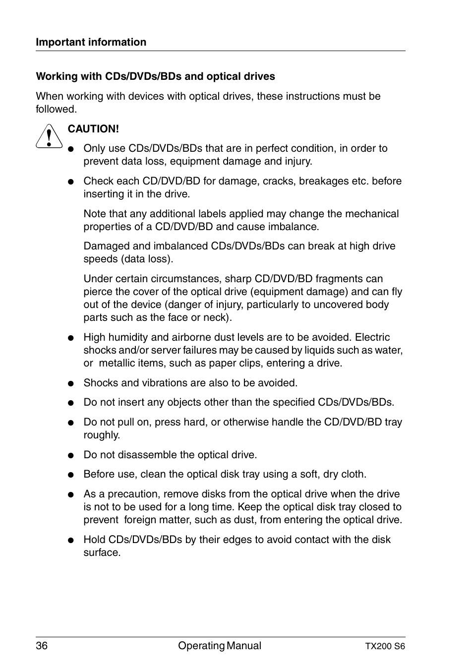 FUJITSU Server TX200 S6 User Manual | Page 36 / 126