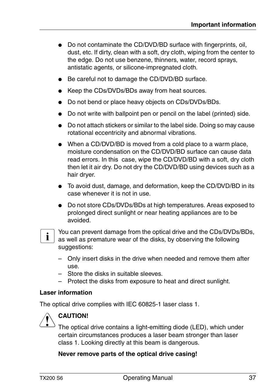 FUJITSU Server TX200 S6 User Manual | Page 37 / 126