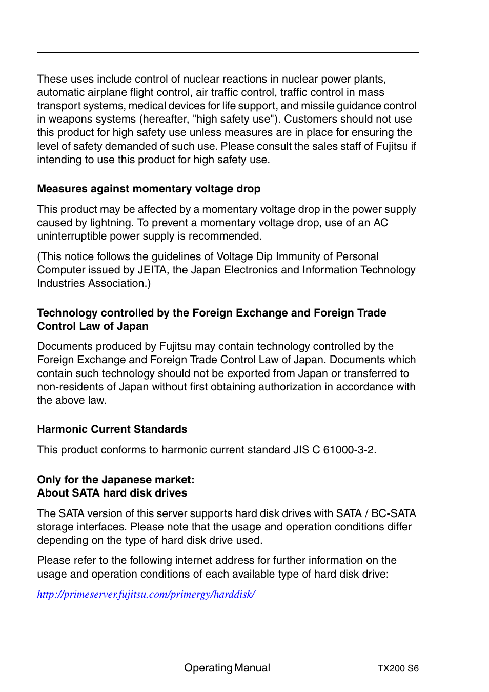 FUJITSU Server TX200 S6 User Manual | Page 4 / 126