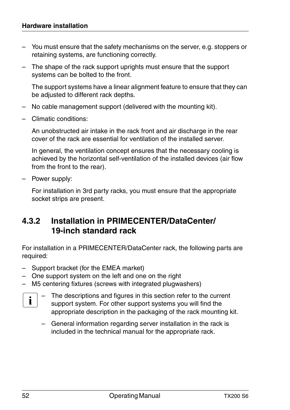 FUJITSU Server TX200 S6 User Manual | Page 52 / 126