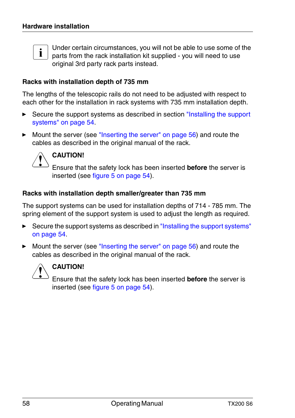 FUJITSU Server TX200 S6 User Manual | Page 58 / 126