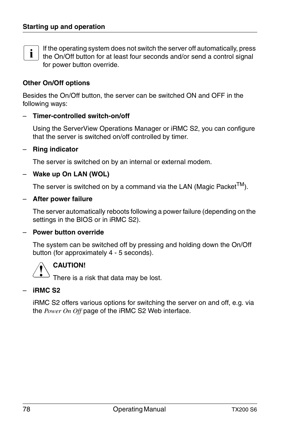 FUJITSU Server TX200 S6 User Manual | Page 78 / 126