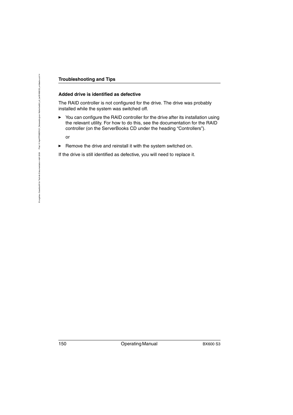 150 operating manual, Troubleshooting and tips, Bx600 s3 | FUJITSU PRIMERGY BX600 S3 User Manual | Page 150 / 164
