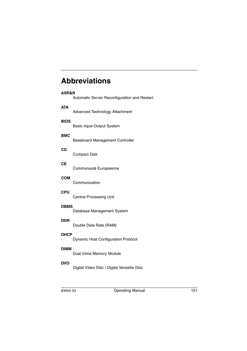 Abbreviations | FUJITSU PRIMERGY BX600 S3 User Manual | Page 151 / 164