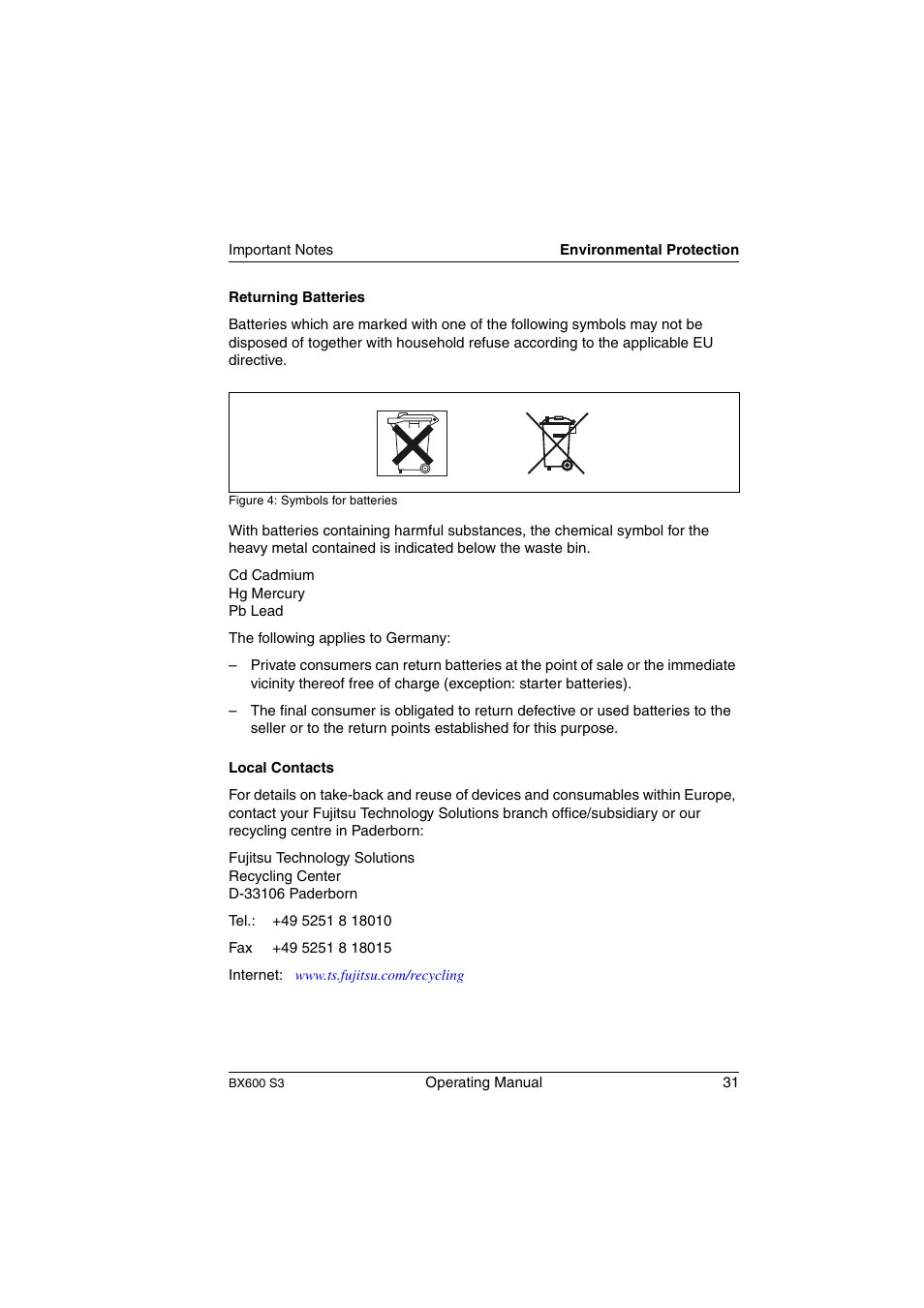 FUJITSU PRIMERGY BX600 S3 User Manual | Page 31 / 164