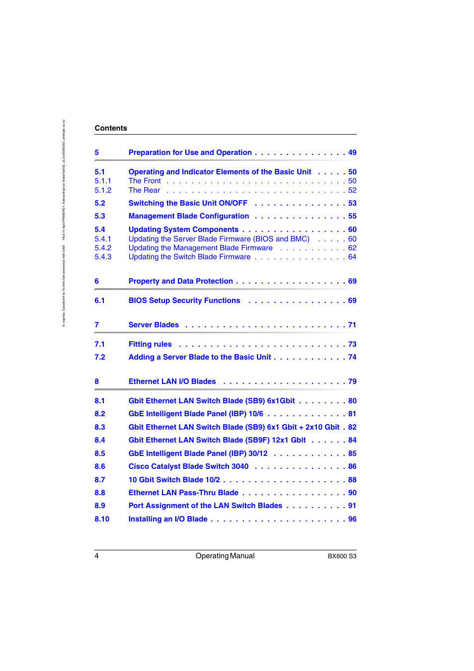 FUJITSU PRIMERGY BX600 S3 User Manual | Page 4 / 164