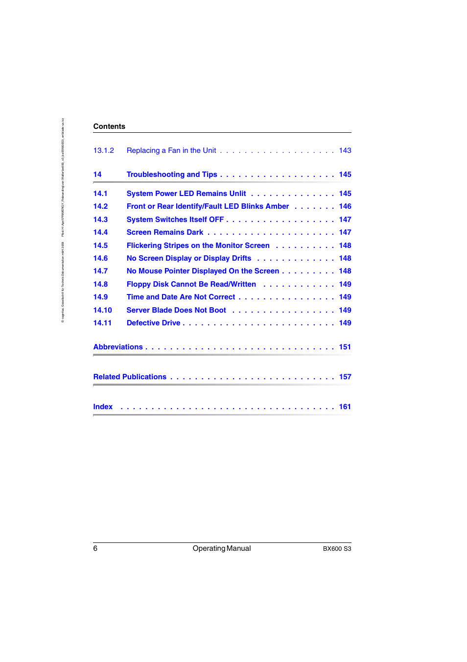 FUJITSU PRIMERGY BX600 S3 User Manual | Page 6 / 164