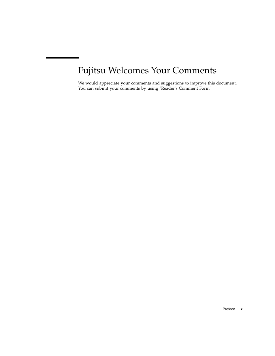 Fujitsu welcomes your comments | FUJITSU SPARC ENTERPRISE T5220 User Manual | Page 13 / 34