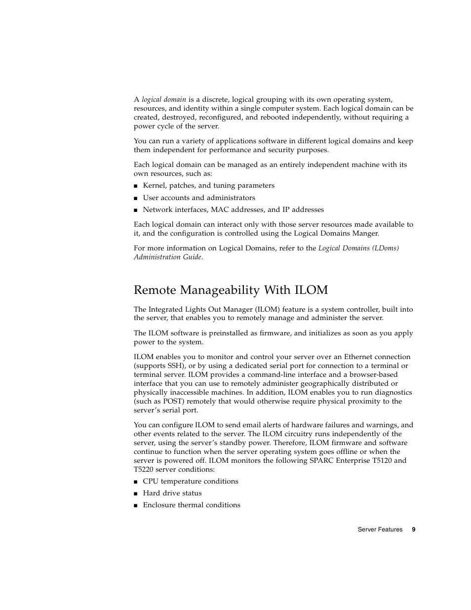 Remote manageability with ilom | FUJITSU SPARC ENTERPRISE T5220 User Manual | Page 25 / 34