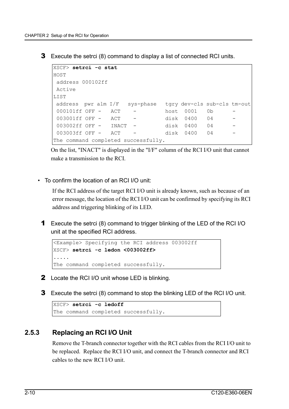 To confirm the location of an rci i/o unit, 3 replacing an rci i/o unit, To confirm the location of an rci i/o unit: -10 | Replacing an rci i/o unit -10 | FUJITSU SPARC M3000 User Manual | Page 36 / 56