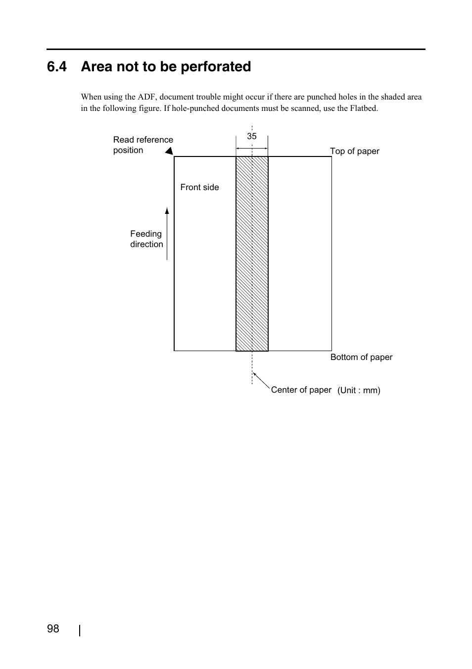 4 area not to be perforated | FUJITSU fi-4220C2 User Manual | Page 114 / 141