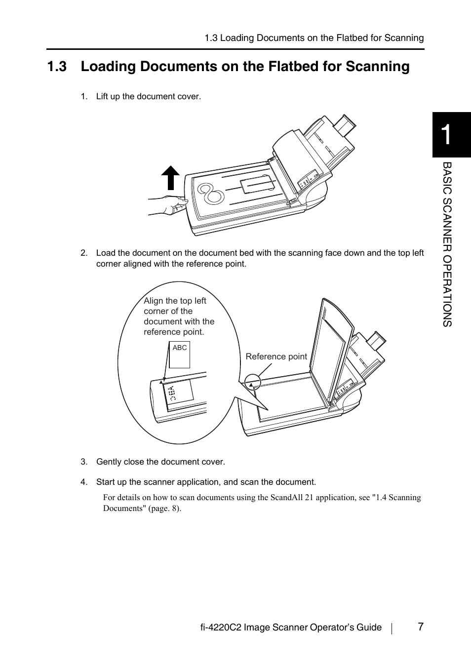 3 loading documents on the flatbed for scanning | FUJITSU fi-4220C2 User Manual | Page 23 / 141