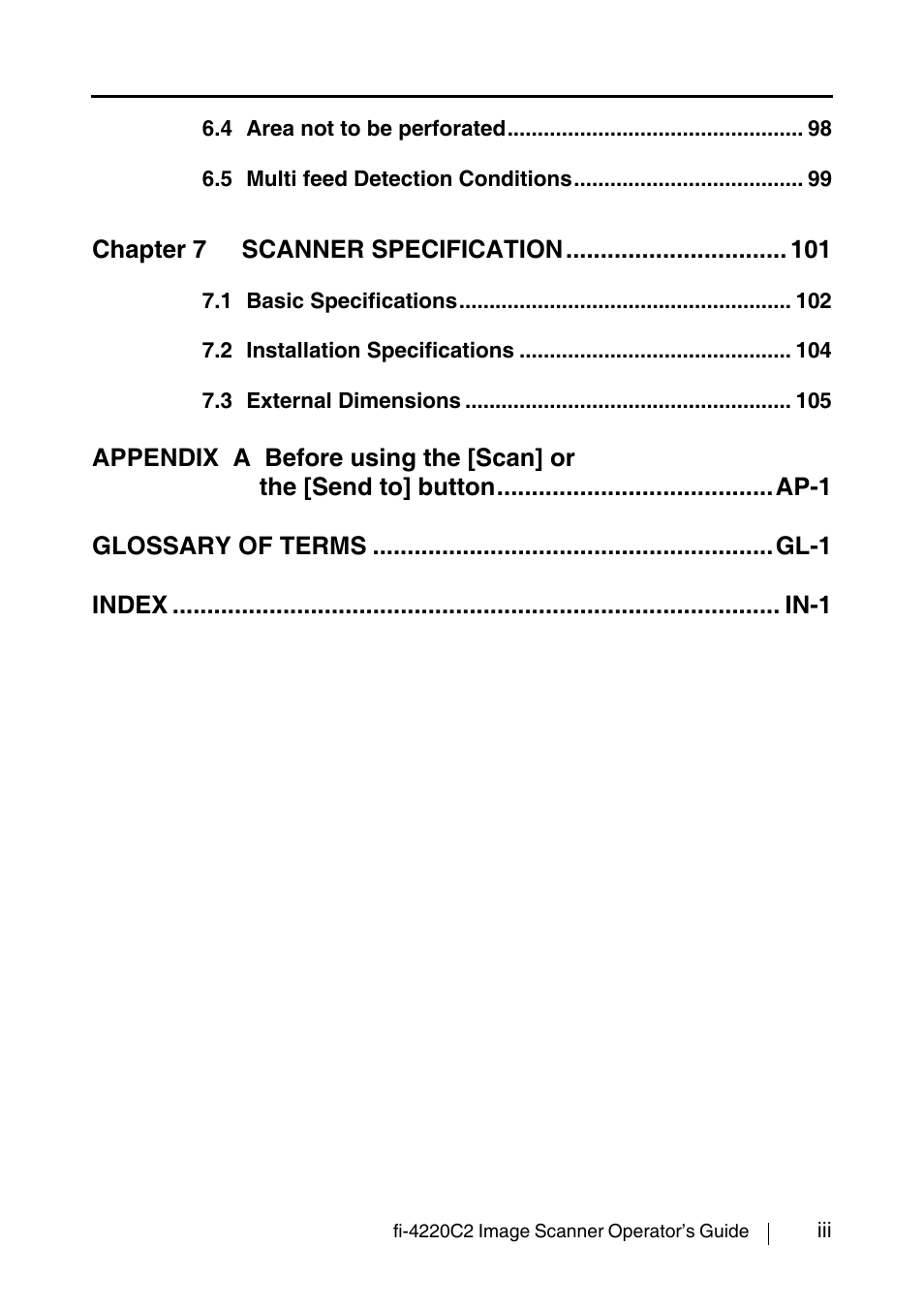 FUJITSU fi-4220C2 User Manual | Page 5 / 141