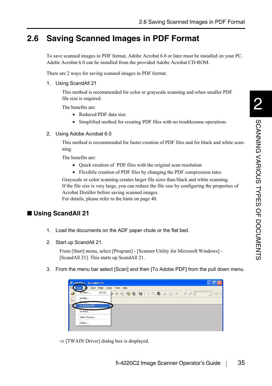 6 saving scanned images in pdf format | FUJITSU fi-4220C2 User Manual | Page 51 / 141