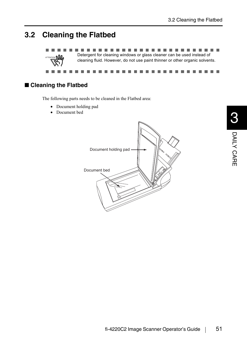 2 cleaning the flatbed | FUJITSU fi-4220C2 User Manual | Page 67 / 141
