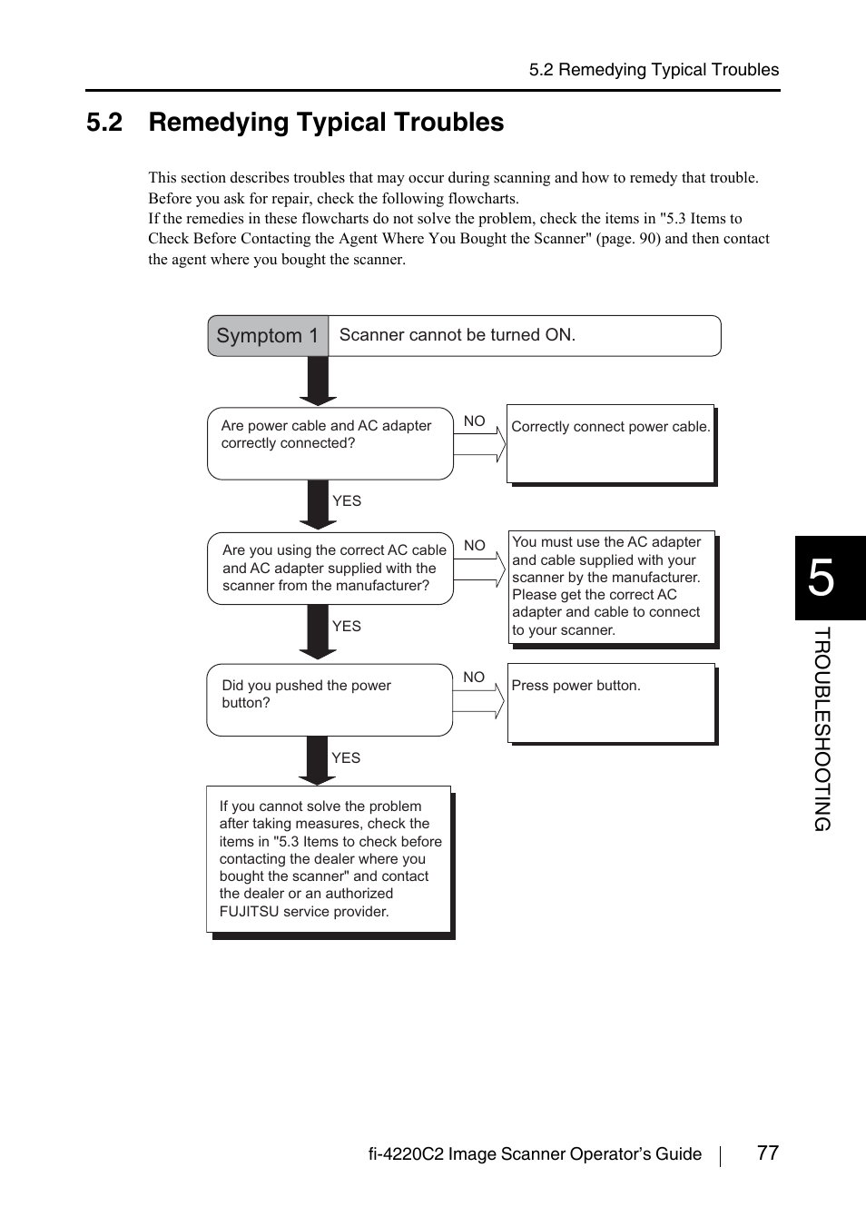 2 remedying typical troubles | FUJITSU fi-4220C2 User Manual | Page 93 / 141