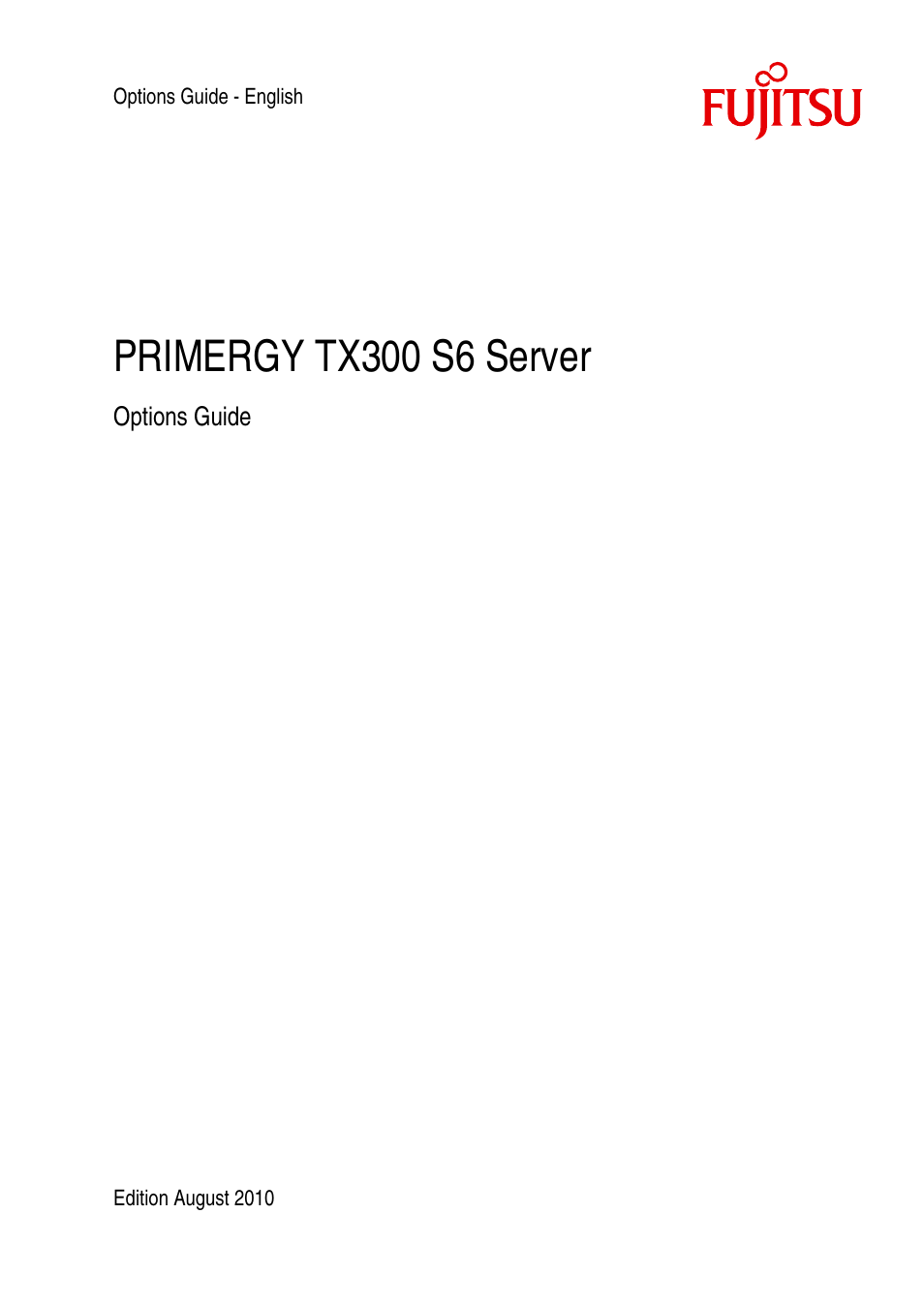 FUJITSU TX300 User Manual | 122 pages