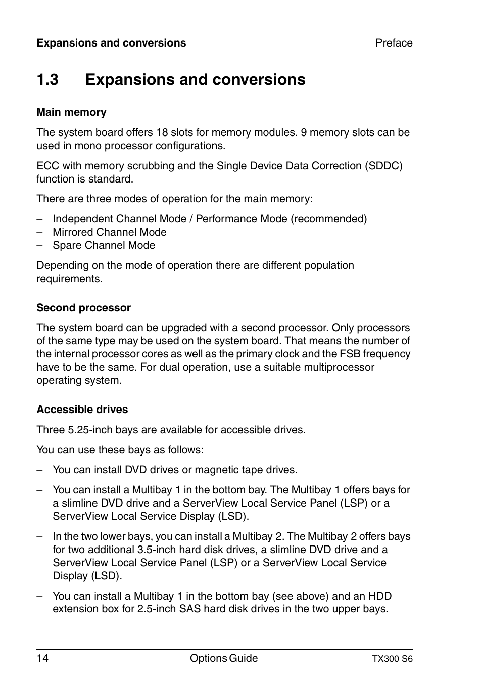 Expansions and conversions, 3 expansions and conversions | FUJITSU TX300 User Manual | Page 14 / 122
