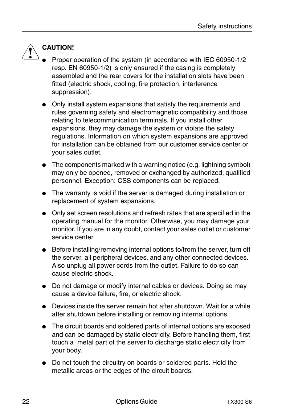 FUJITSU TX300 User Manual | Page 22 / 122