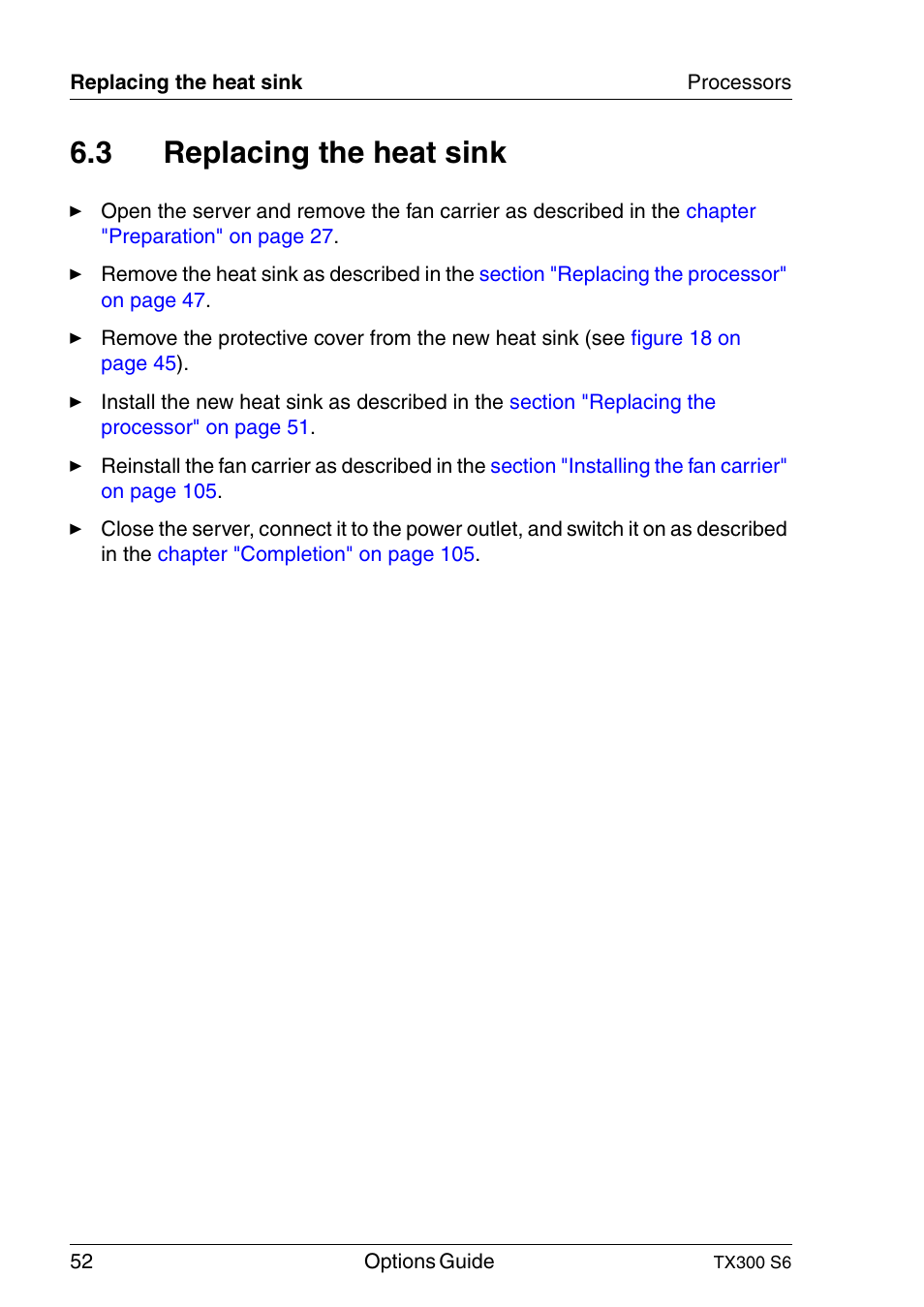 Replacing the heat sink, 3 replacing the heat sink | FUJITSU TX300 User Manual | Page 52 / 122