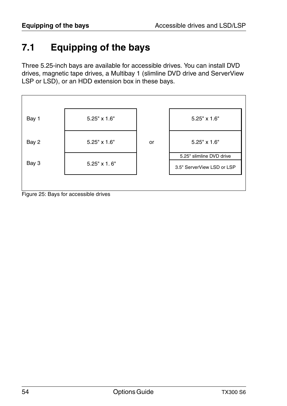 Equipping of the bays, 1 equipping of the bays | FUJITSU TX300 User Manual | Page 54 / 122