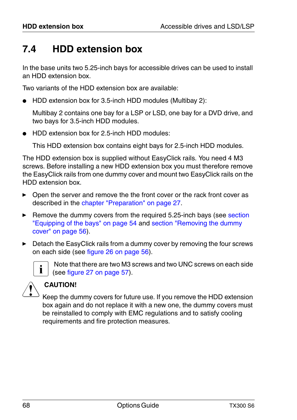 Hdd extension box, 4 hdd extension box | FUJITSU TX300 User Manual | Page 68 / 122