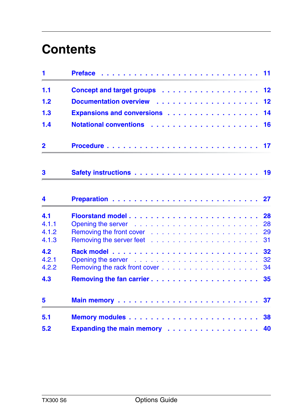 FUJITSU TX300 User Manual | Page 7 / 122
